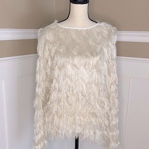 Fun! Long sleeve Fringe top